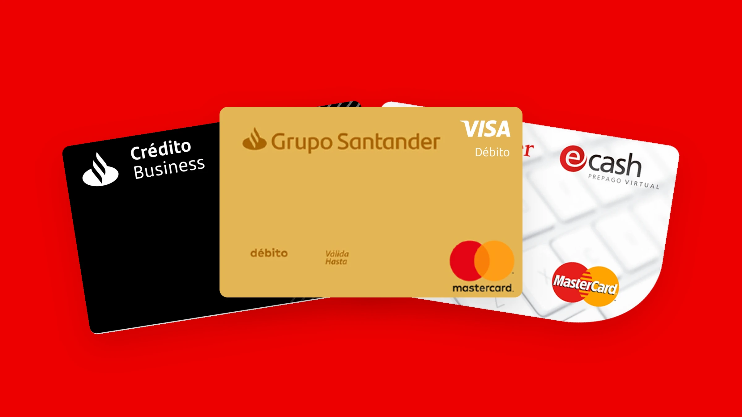 Santander Crédito Business, Grupo Santander debit and e-cash cards