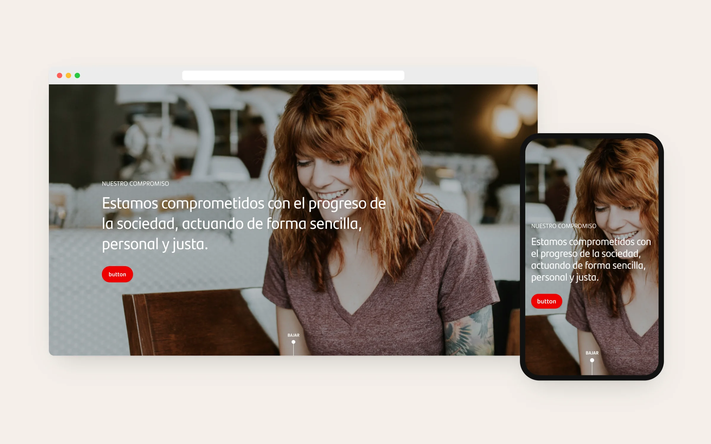 Santander website hero on desktop and mobile