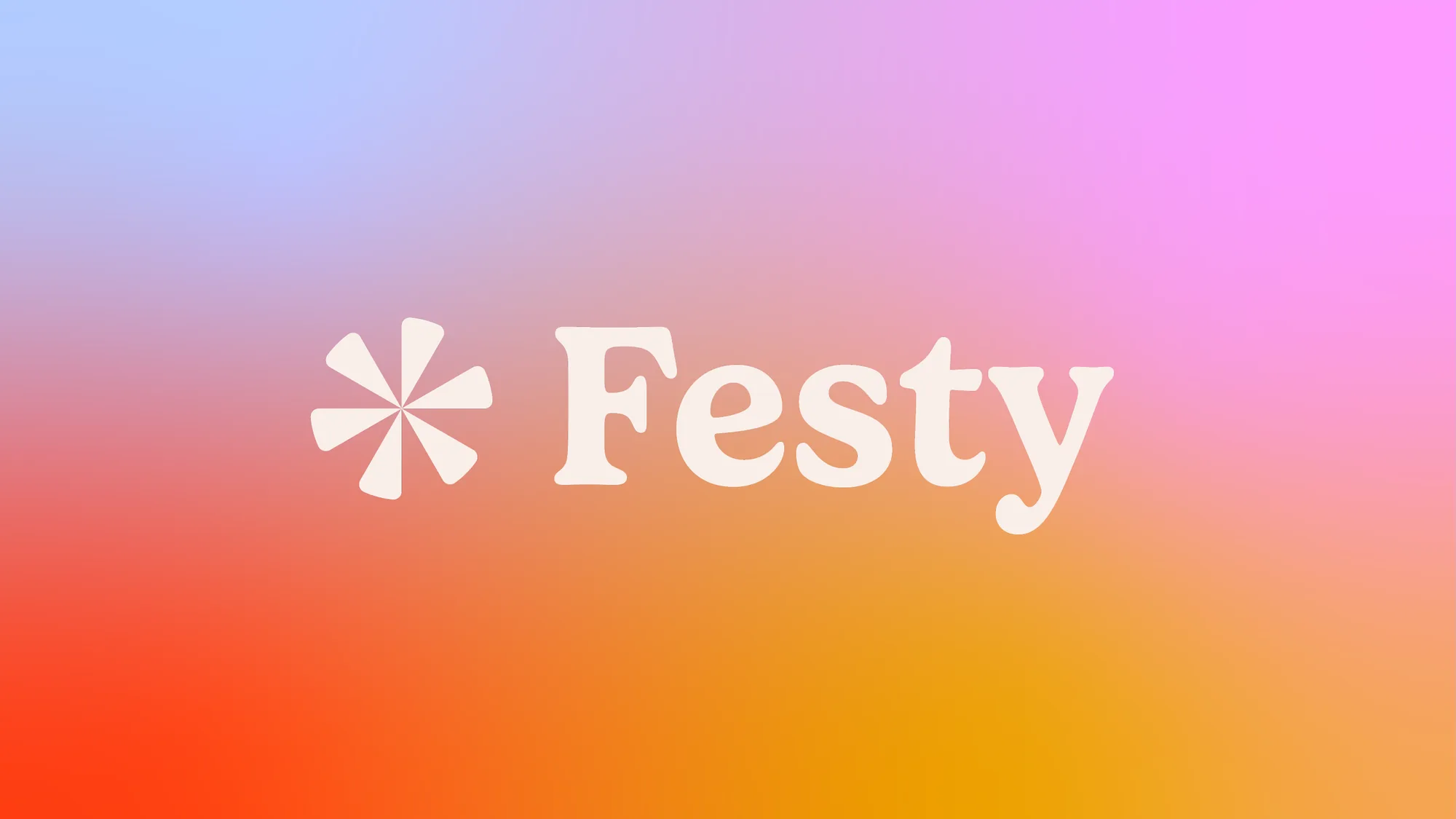 Festy logo on an orange-to-pink gradient