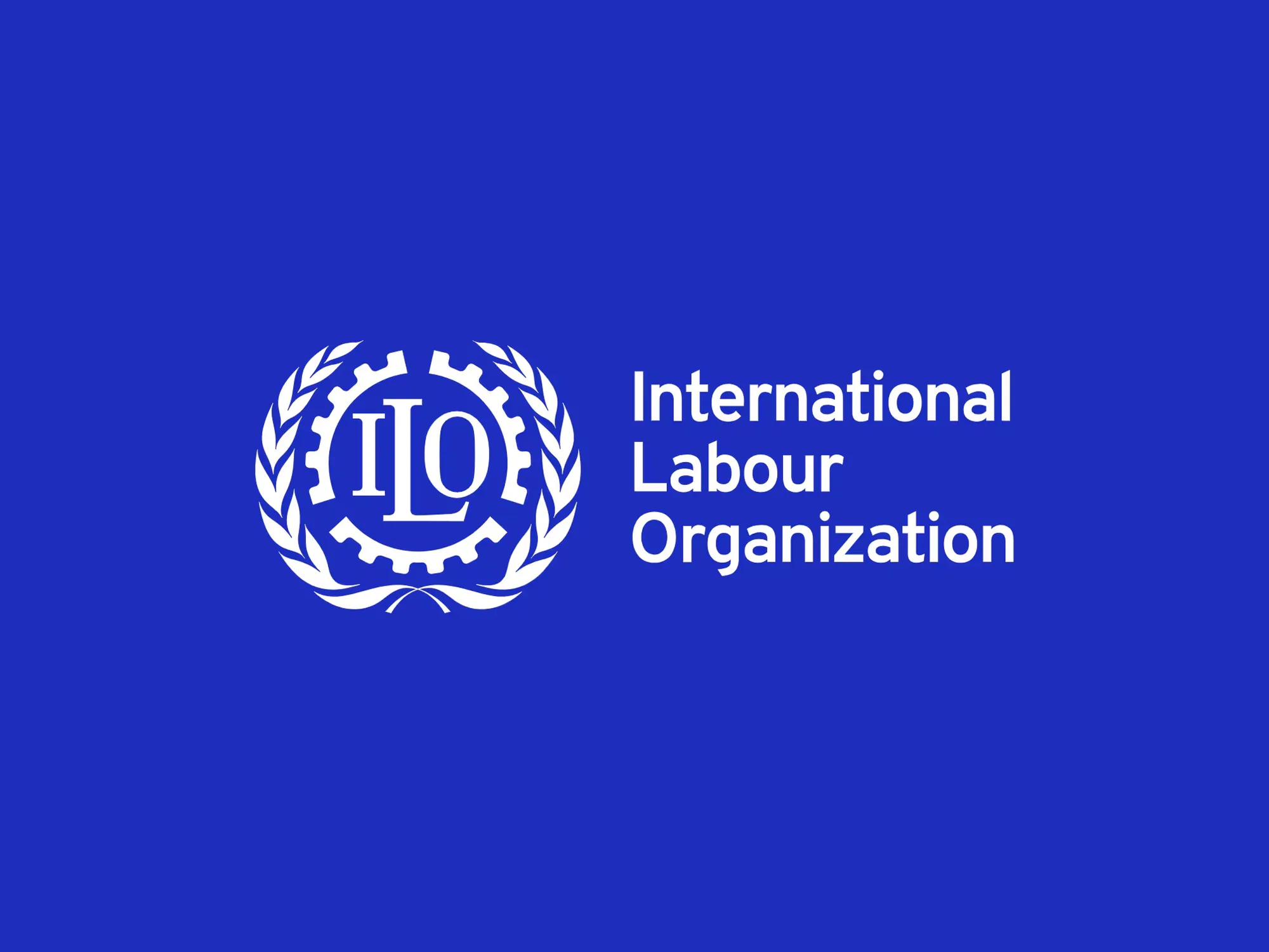 International Labour Organization logo in white on ILO blue
