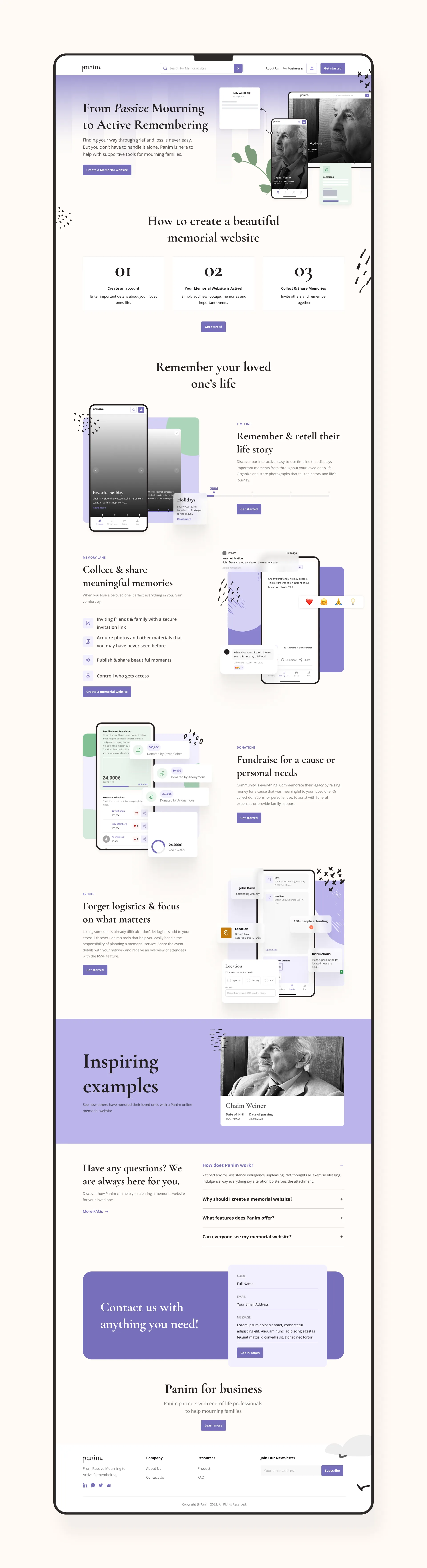 Full Panim landing page