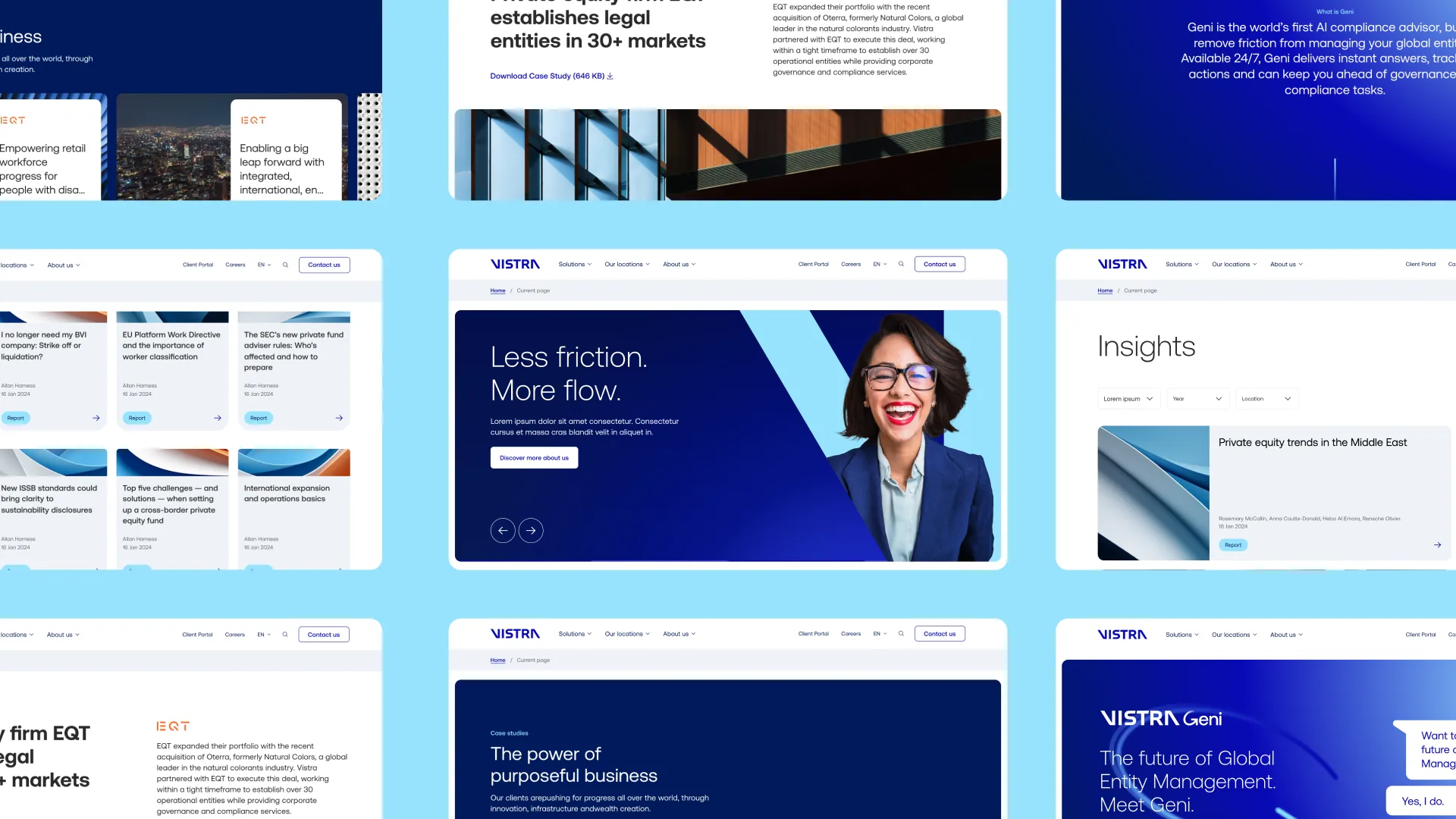 Vistra website page templates